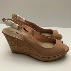 JustFab Nude Wedges